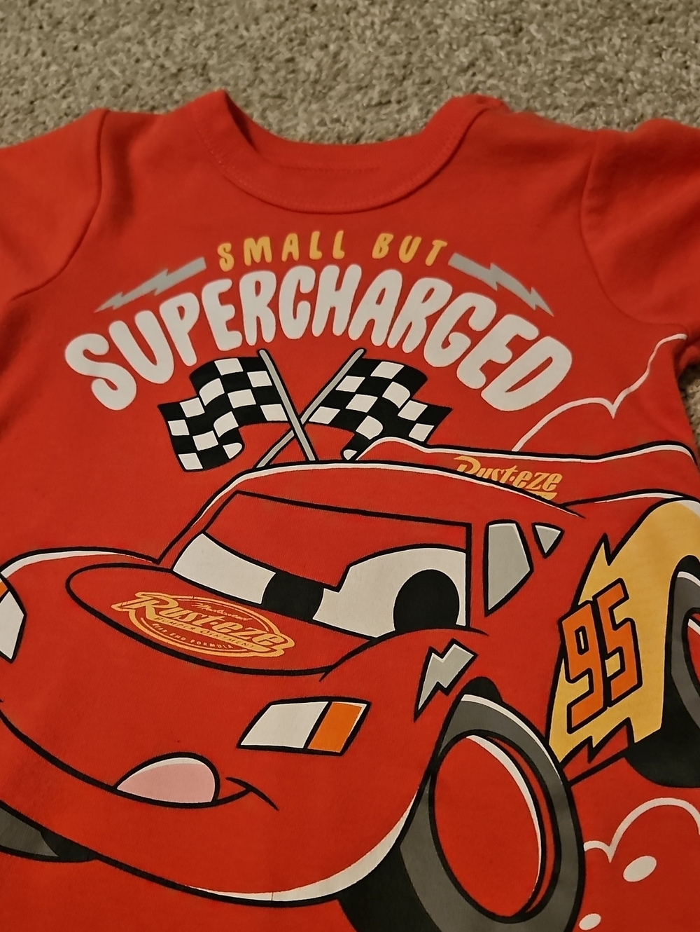Disney Baby Cars Lightning McQueen Romper 18M Supercharged Red - Picture 2 of 4